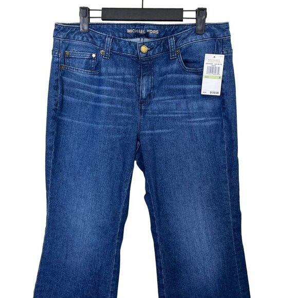 Michael Kors Cropped Split Hem Flare Jeans Size 8 NWT - Picture 4 of 10